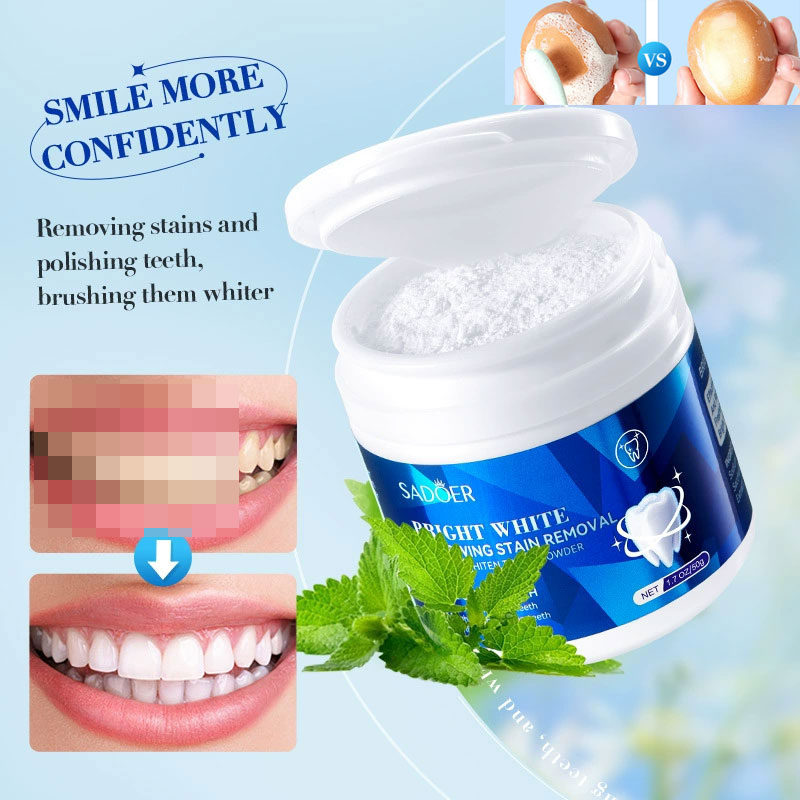 Teeth Whitening With Baking Soda - 치아 미백 파우더 표백 노란색 치아