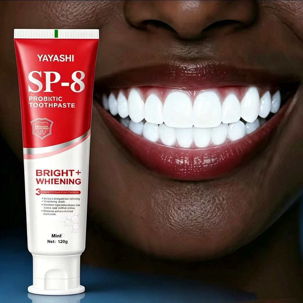 Teeth Whitening Cream - 야야시 SP-8 프로바이오틱 미백 및 얼룩