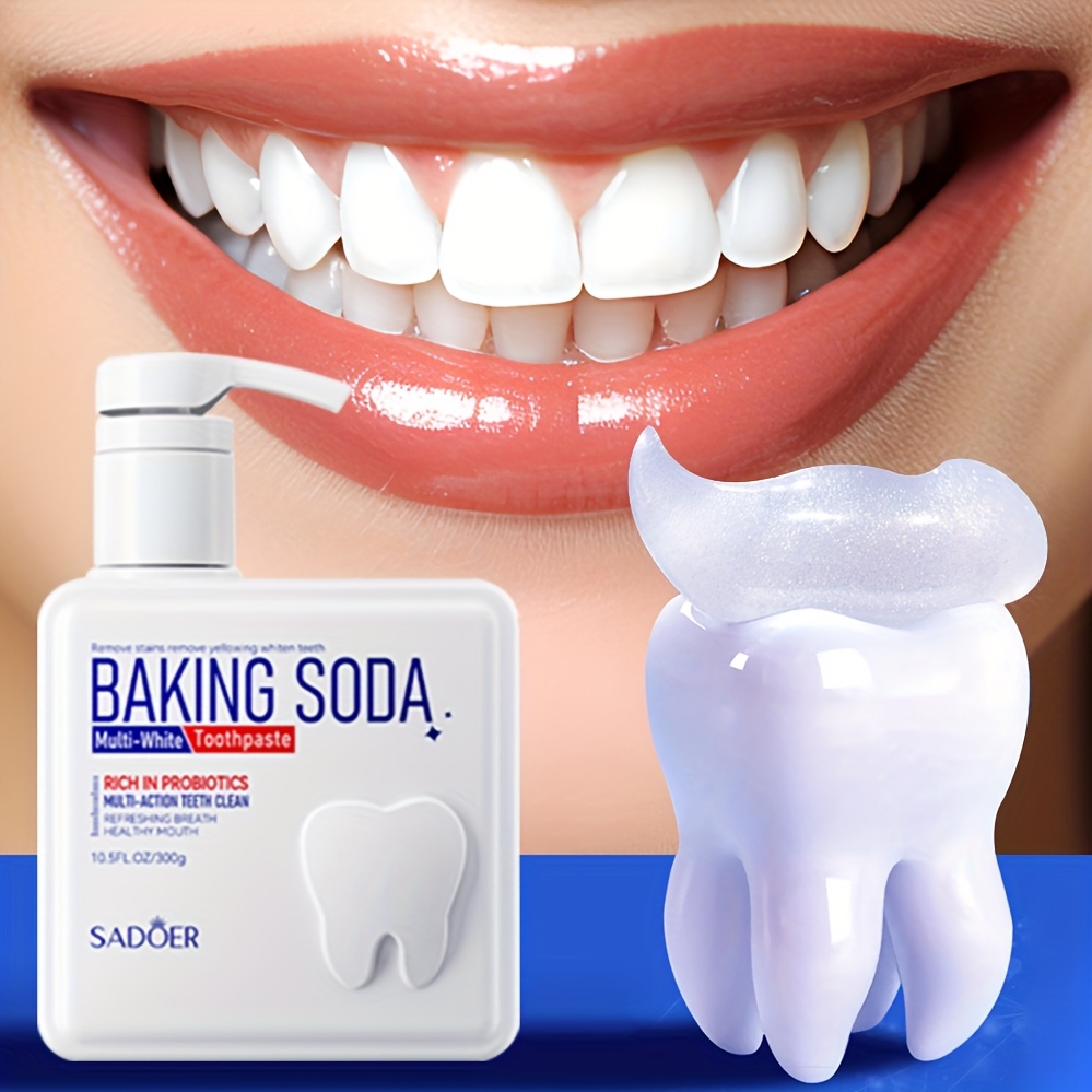Teeth Whitening With Baking Soda - 클렌징 베이킹 소다 프로바이오틱 펌프 치약,