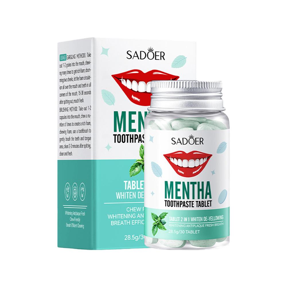 Teeth Whitening App - 민트 솔리드 치약 정제 민트 맛