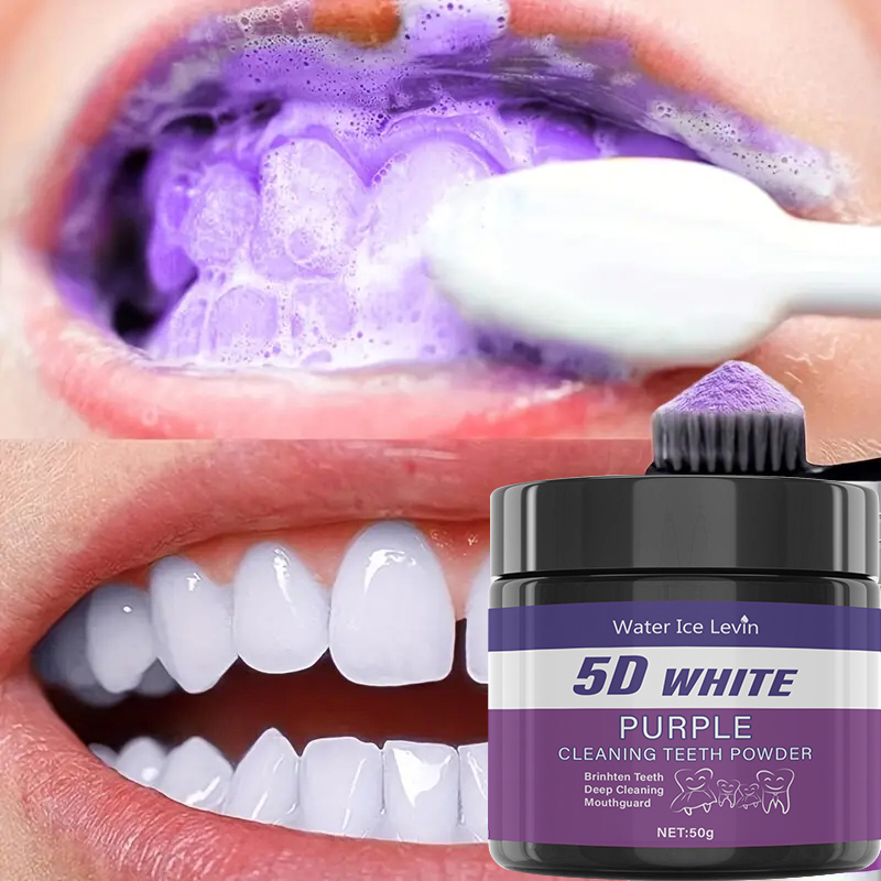 5D 화이트 치아 미백 파우더. 퍼플 민트 프레시 포뮬 - Teeth Whitening With Baking Soda 리뷰 및 가격