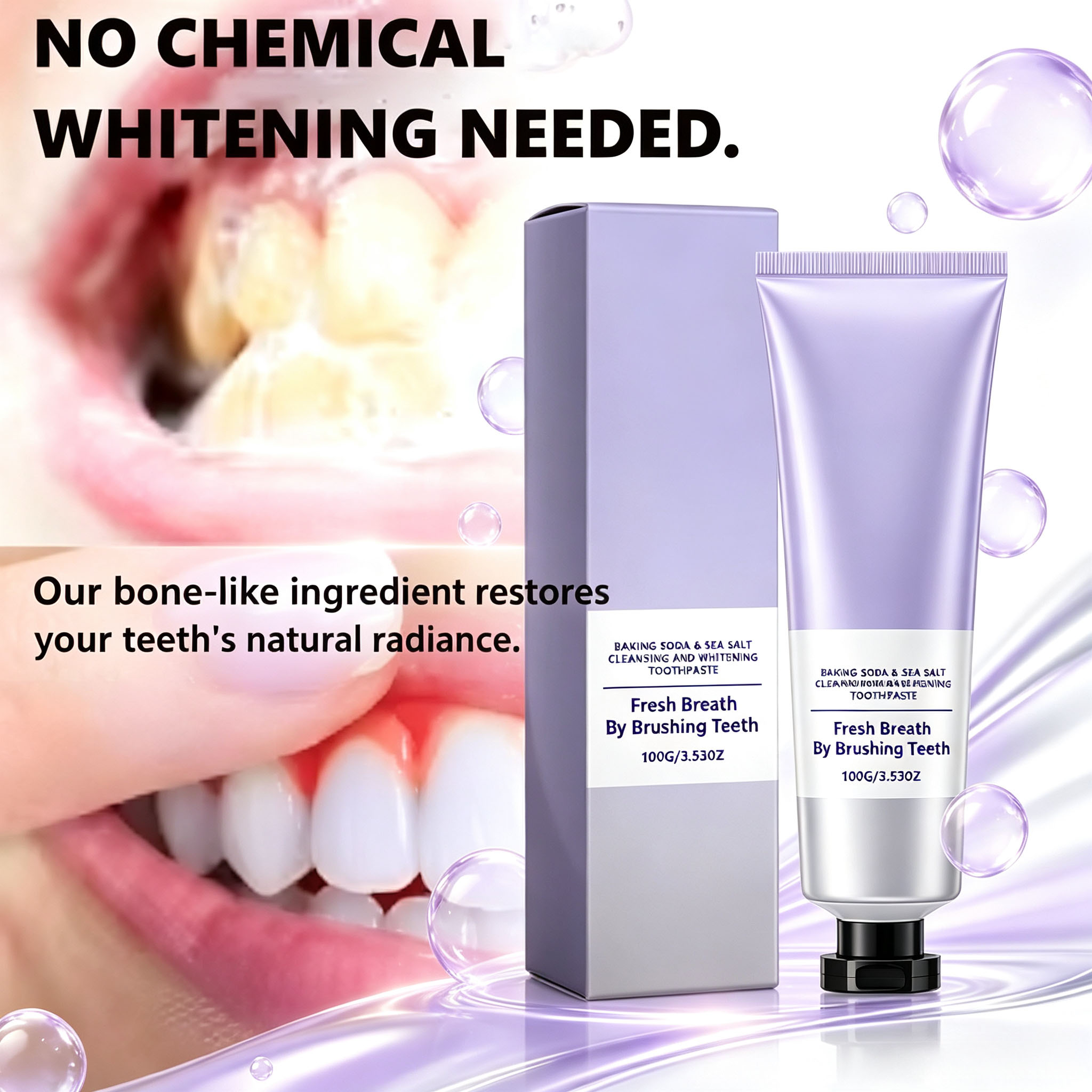 베이킹소다 & 해염 치약, 딥 클렌징, 치아 미백, 상 - Teeth Whitening With Baking Soda 리뷰 및 가격