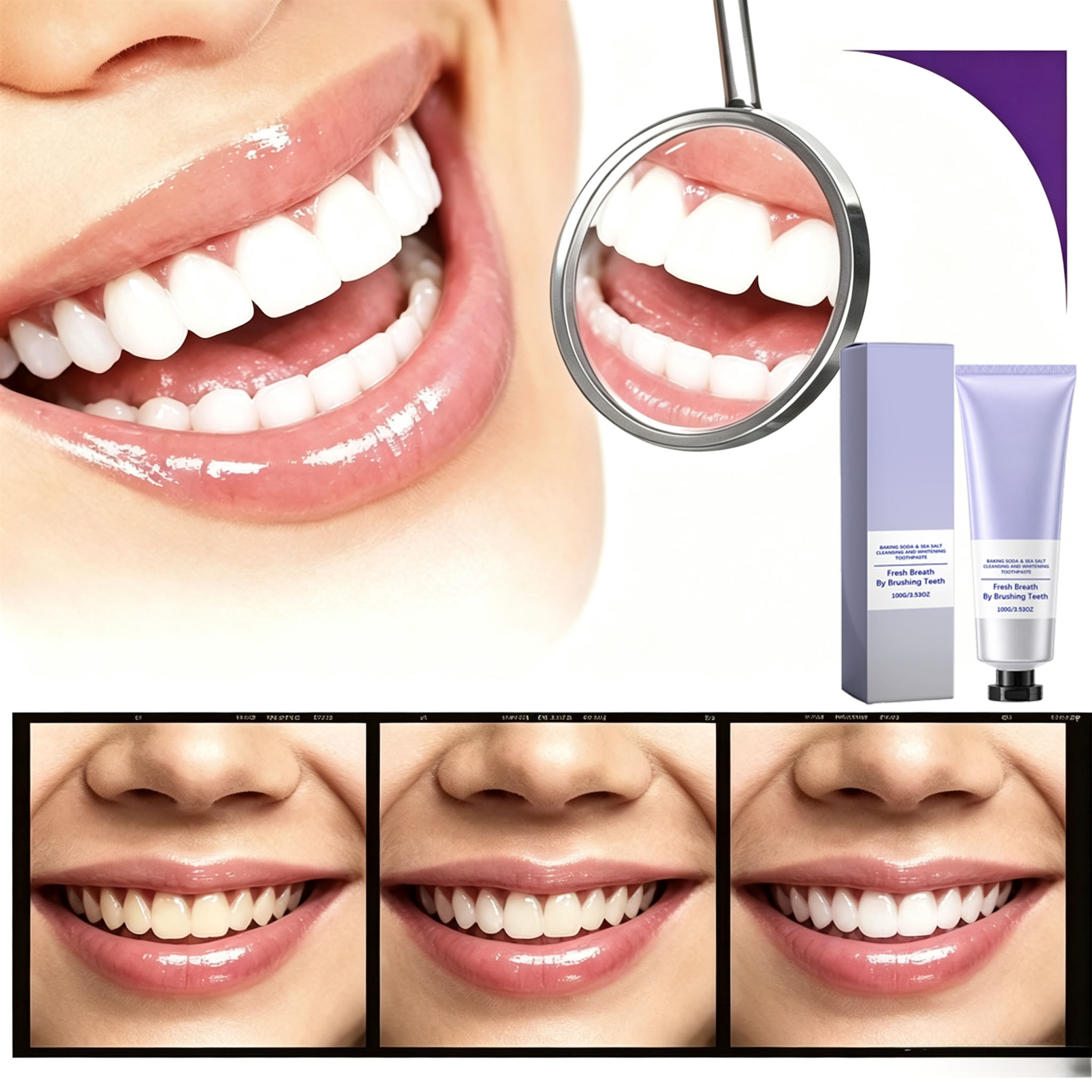 베이킹소다 & 해염 치약, 딥 클렌징, 치아 미백, 상 - Teeth Whitening With Baking Soda 리뷰 및 가격